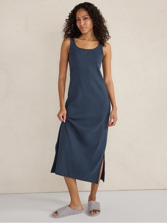 Haven Well Within Dresses & Skirts - Haven Well Within blue Organic Cotton Ribbed Knit Dress size XL NWT lounge